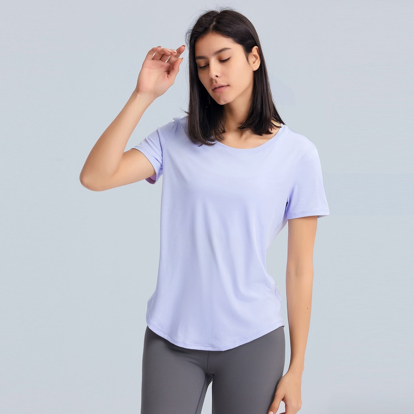 Summer Thin Loose Yoga Short Sleeve Women's Brushed Breathable