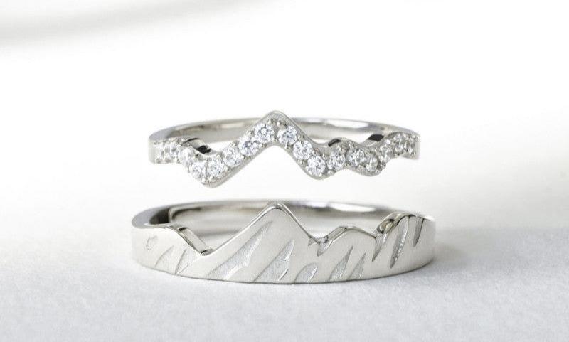 925 Sterling Silver Couple Ring Niche