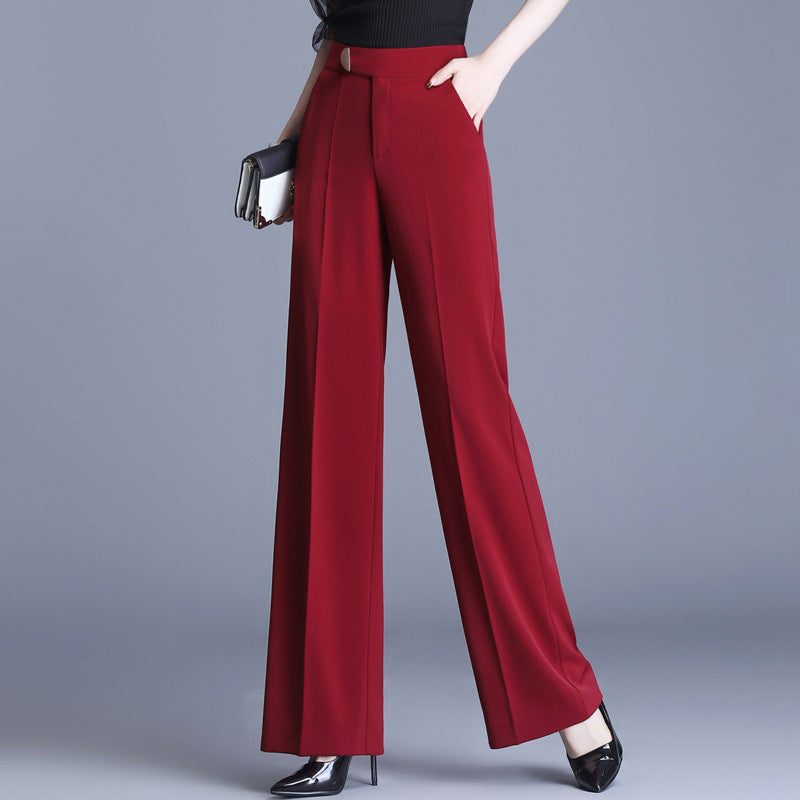 High Waist Drape And Thin Loose Loose Casual Straight Leg Mopping Trousers