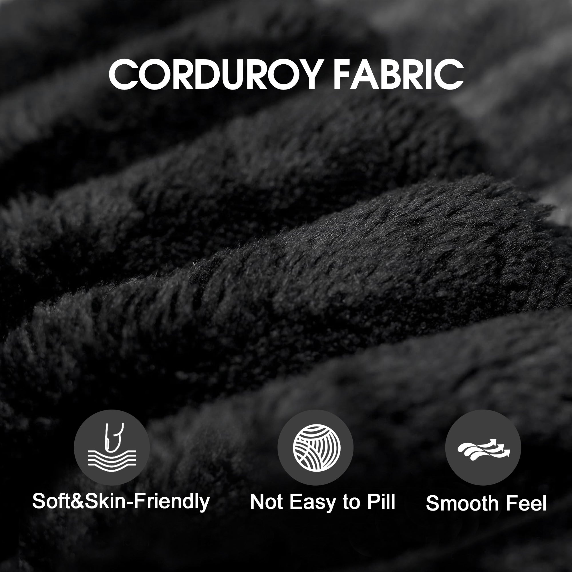 157.6Cloud Sofa,Corduroy Fabric,Deep Seat Couches,Double-layer Design,Removable  Cushion,No Assembly,DIY Combination For Living Room, Bedroom,Conference Room ,Apartment,Black