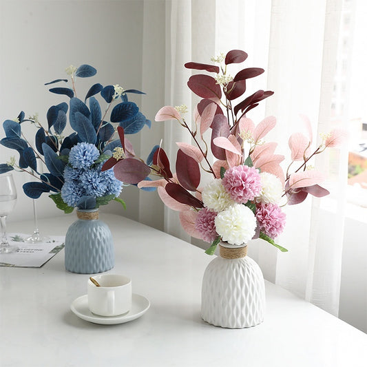 Home Decoration Essential Eucalyptus Leaves Chrysanthemum Bouquet Multi-color Optional Artificial Flower