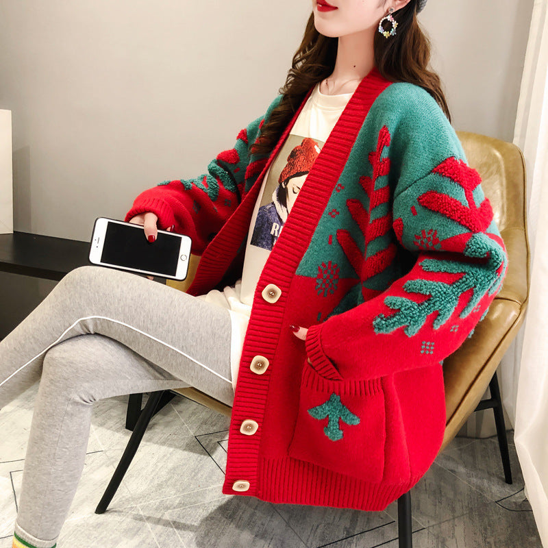 Women's Lazy Style Mid-length Sweater Cardigan