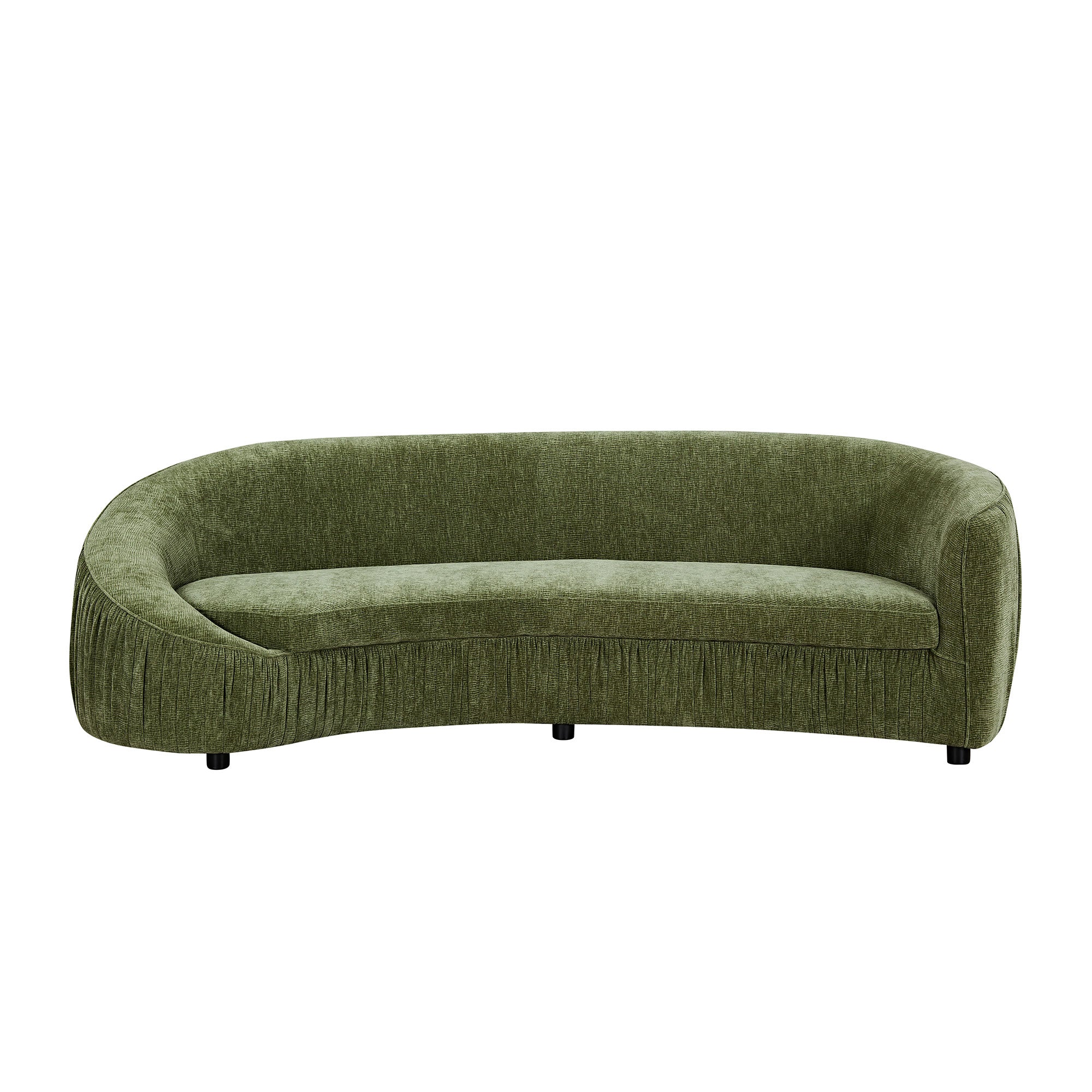 92.13 Inch Modern Design Curved Shaped Sofa Couch For Living Room,Upholstered Fabric 4-Seat Sofa No Need To Assembly Couch For Apartment,Green
