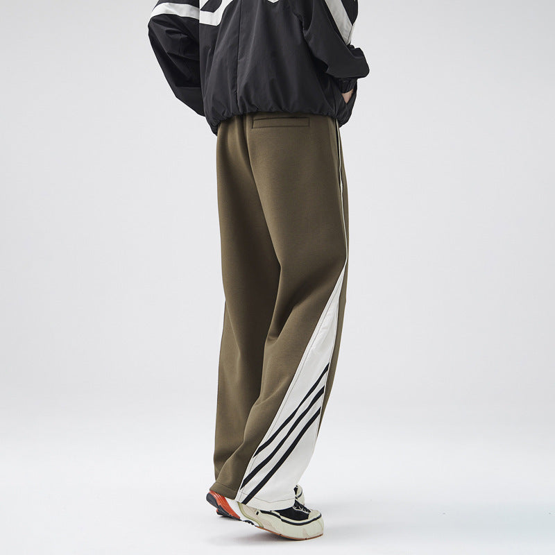 Casual Wide Leg Sports Straight Pants Men