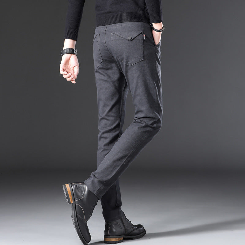 Casual Pants Men's Fall Winter Stretch Slim Fit Pants