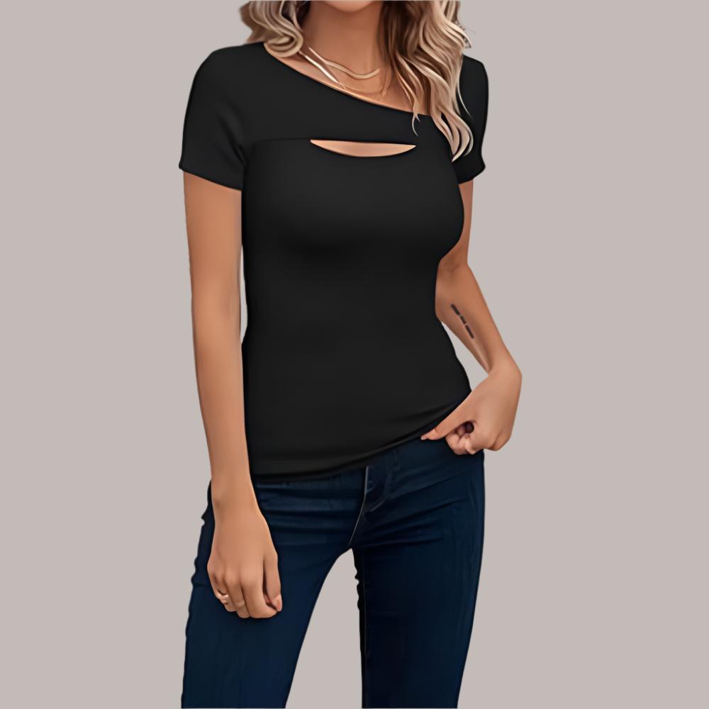 Women's Fashion One-piece Hollow-out Top Long Sleeve