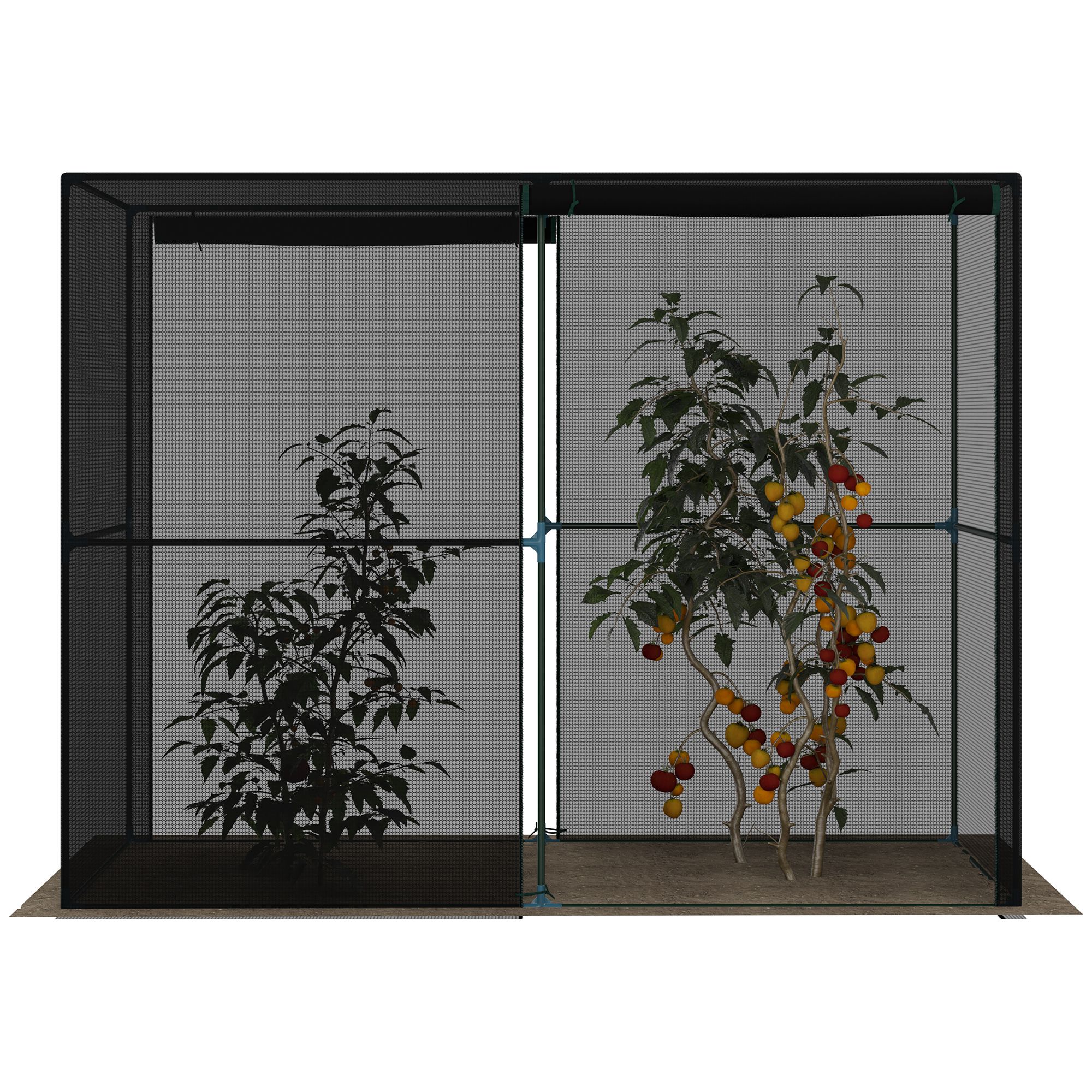 8' x 4' x 6' Crop Cage, Plant Protection Tent with Zippered Doors for Vegetable Garden, Backyard, Black