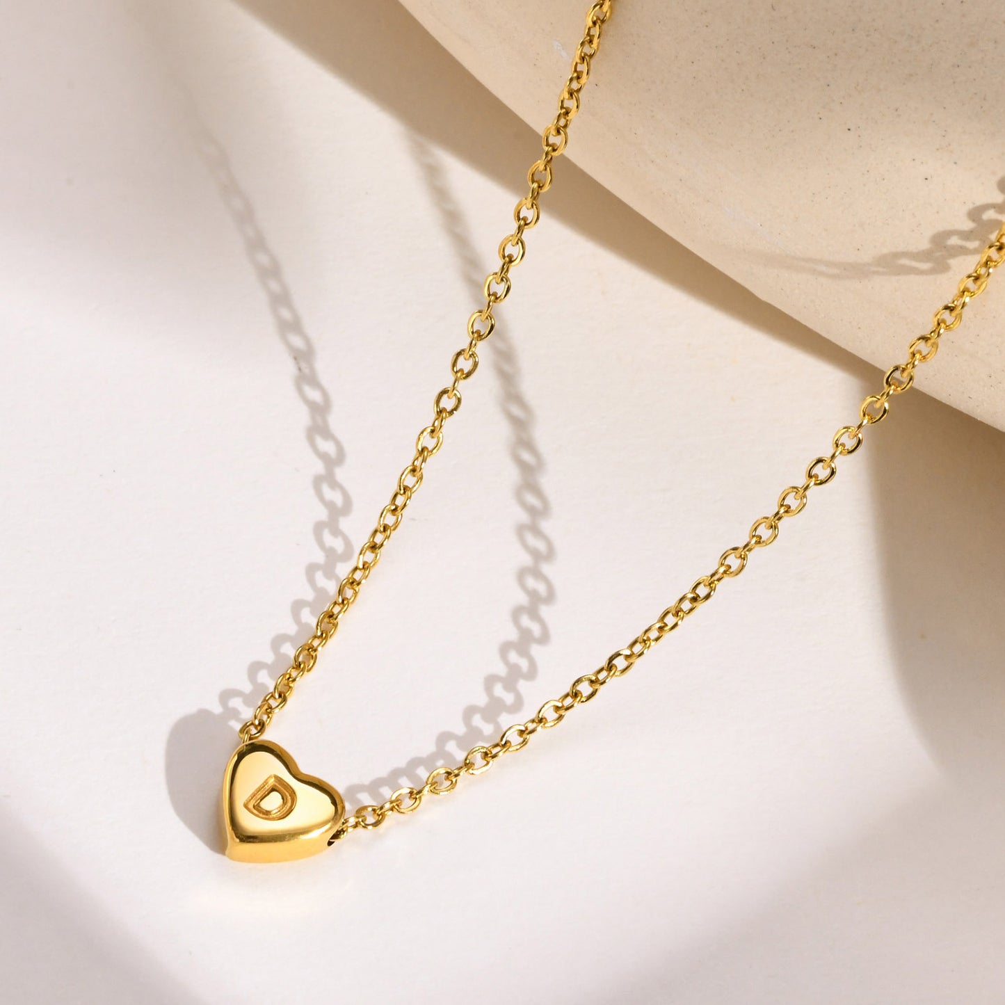 26 English Letter Pendant Love Heart Necklace Diy Ladies Clavicle Chain