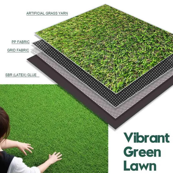 6.5ft X 15ft Artificial Turf 0.8' Mat With Drainage Holes. Fake Grass With Rubber Backing, Economical And Ideal For Indoor & Outdoor Pet Areas, Garden, Lawn, Patio & Balcony Decor