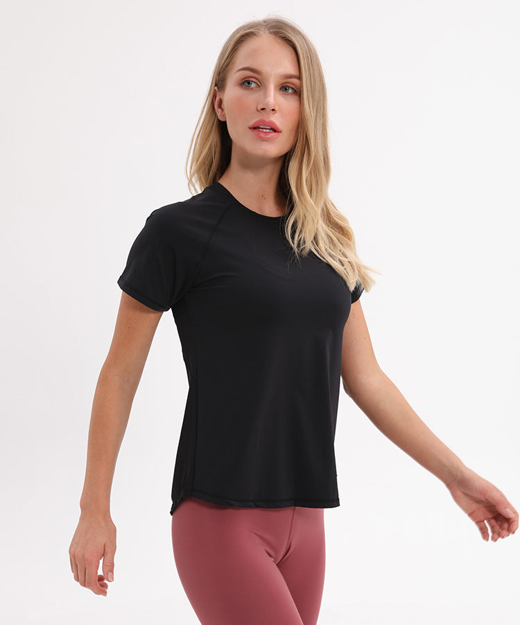 Yoga short-sleeved t-shirt mesh stitching