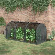 9' x 4' Crop Cage, Plant Protection Tent with Three Zippered Doors, Storage Bag and 4 Ground Stakes, for Garden, Yard, Lawn, Black