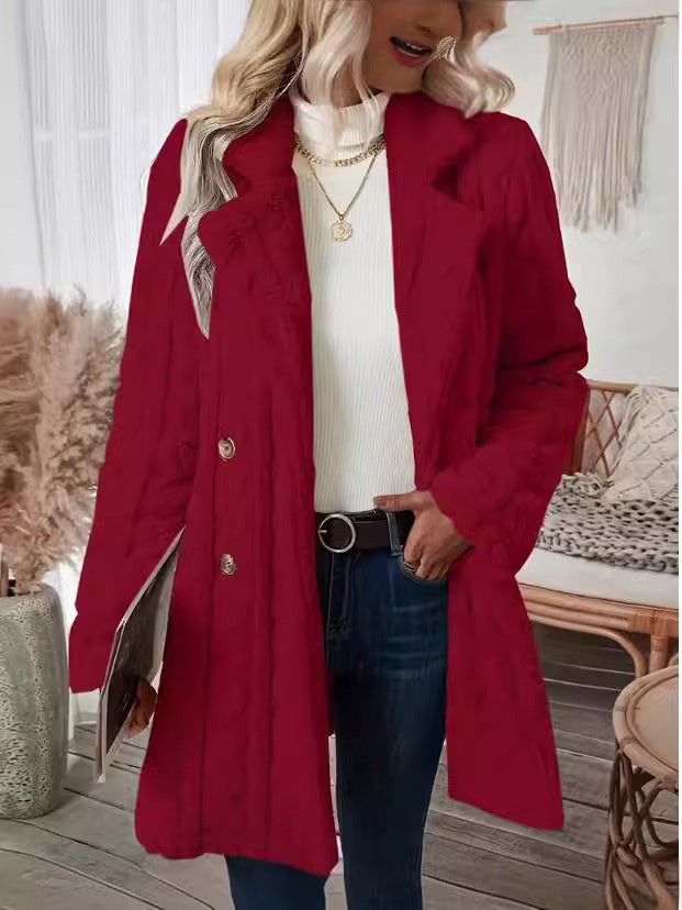 Women's Button Long Sleeve Coat