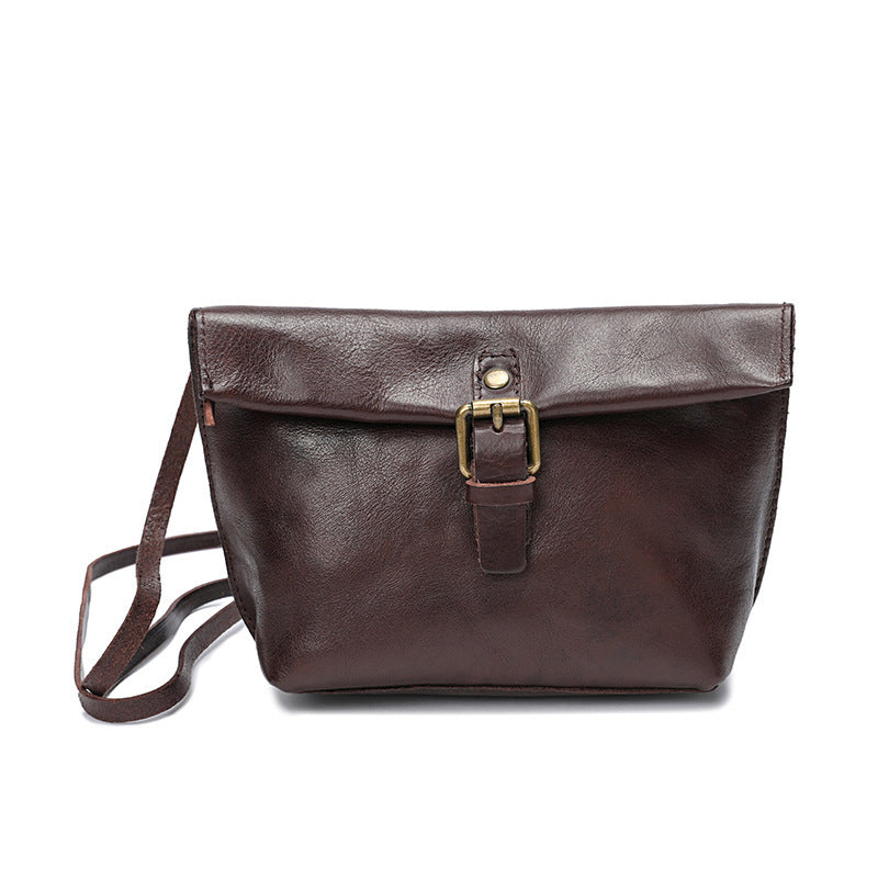 Mini vegetable tanned leather pouch