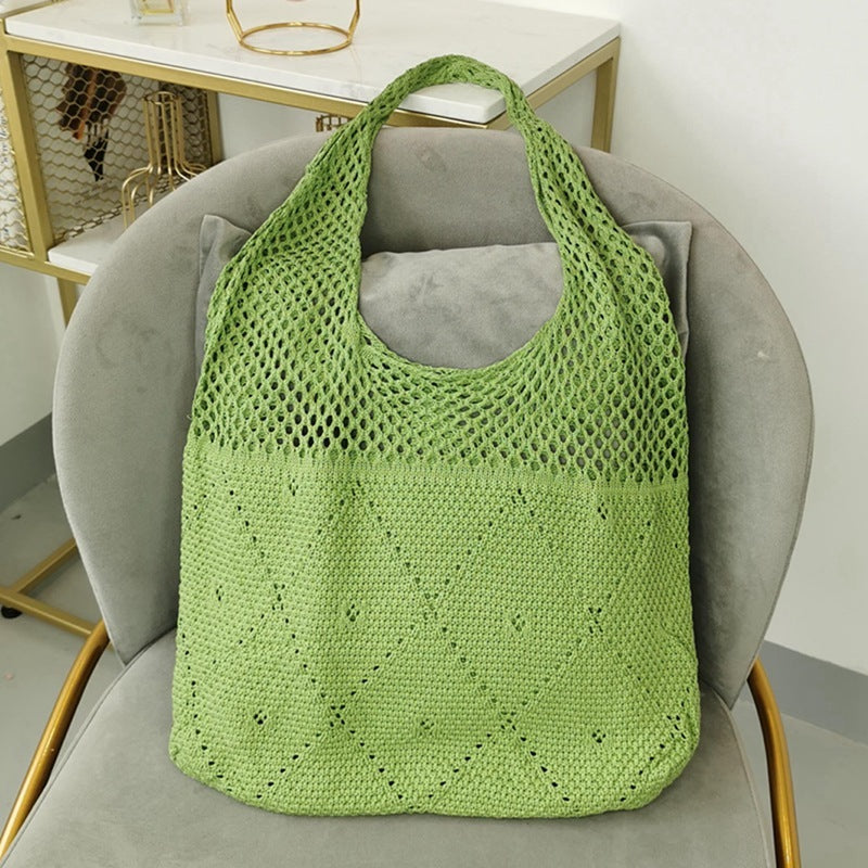 Knitted Hollow Woolen Yarn Bag Vest Bag Handbag Shoulder