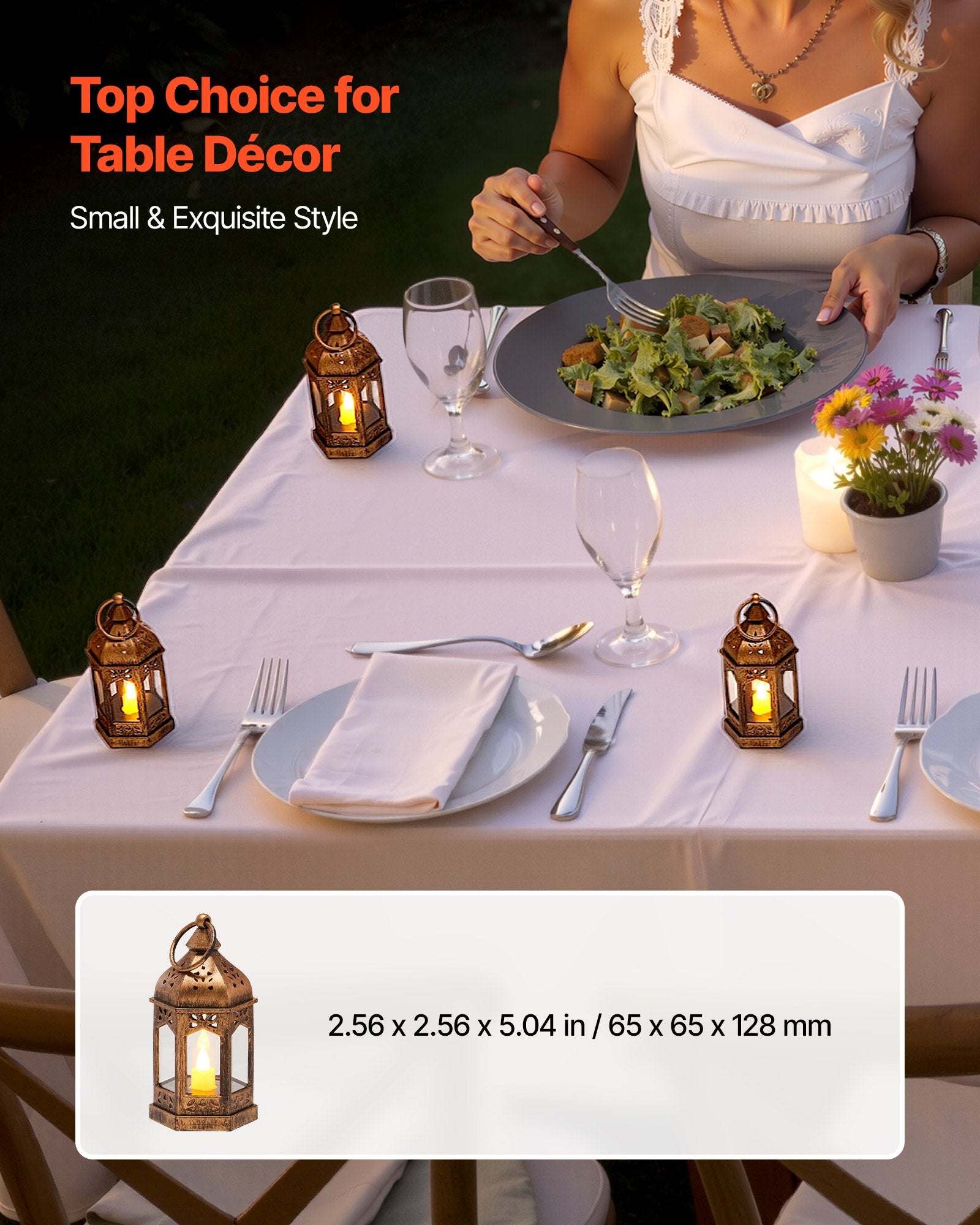 12 Pcs Decorative Candle Lantern, LED Electric Flameless Candle, Plastic LED Holder With Glass, Wall Hanging Indoor Porch Lanterns For Wedding Table Party Farmhouse Indoor Decor, Bronze