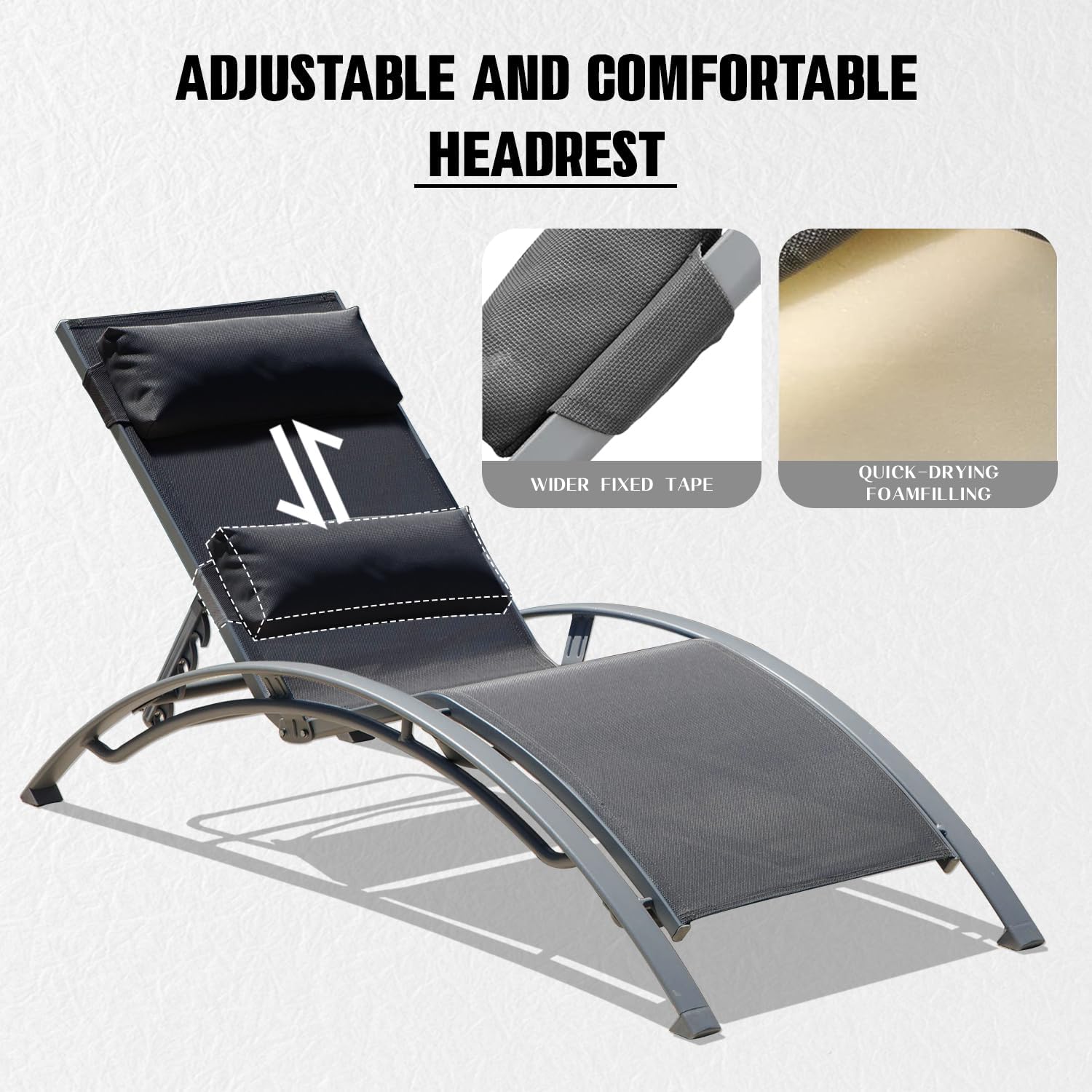 Pool Lounge Chairs Set Of 2-Dark Grey  2 Lounge Chairs