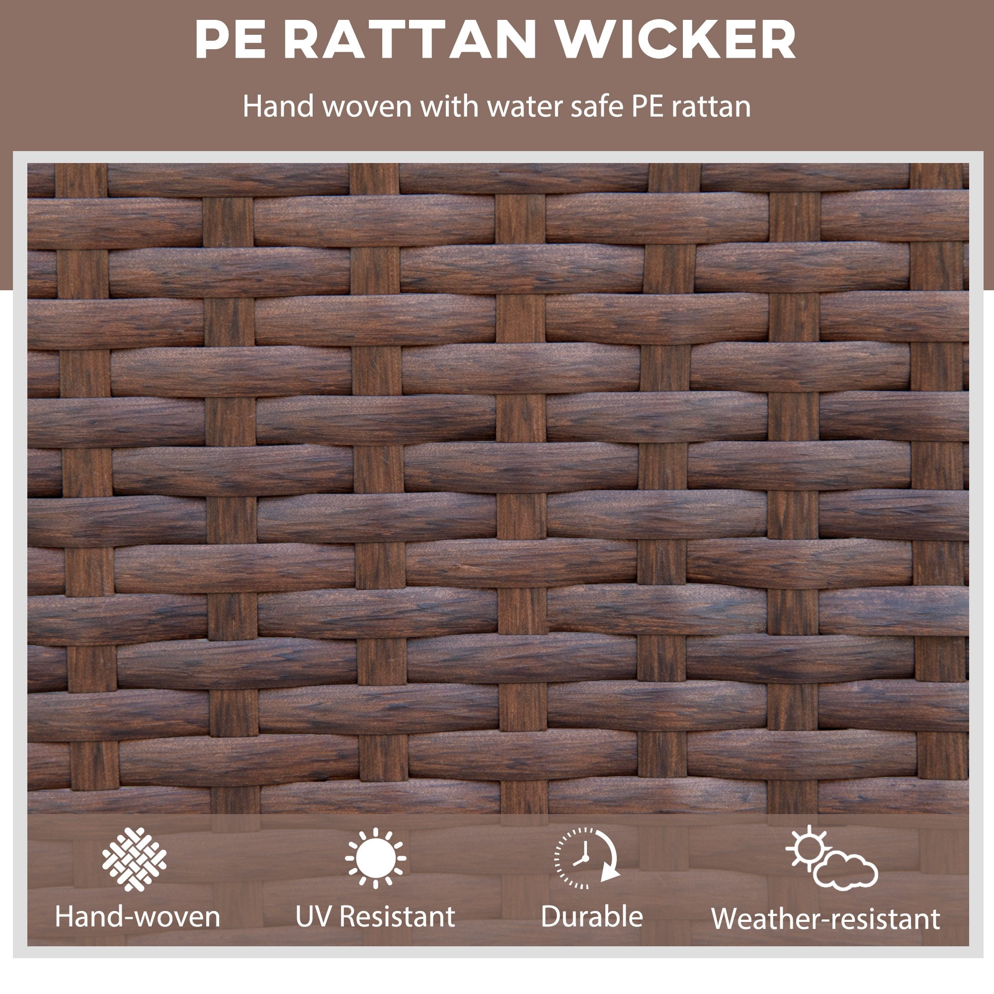 Outdoor Wicker Rocking Chair, Rattan Rocker with Cushions, Steel Frame for Patio, Garden, Backyard, Wine Red
