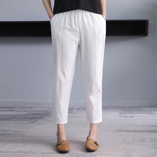 Women's Thin Radish Nine Points Cotton Linen Harem Pants