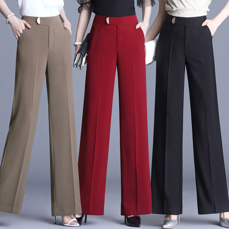 High Waist Drape And Thin Loose Loose Casual Straight Leg Mopping Trousers