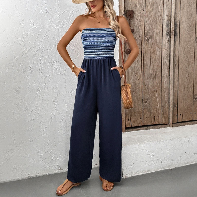 European And American Leisure Simple Jumpsuit