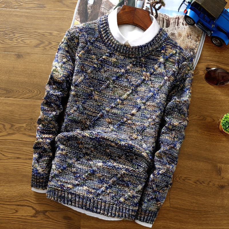 Diamond pullover crew neck sweater