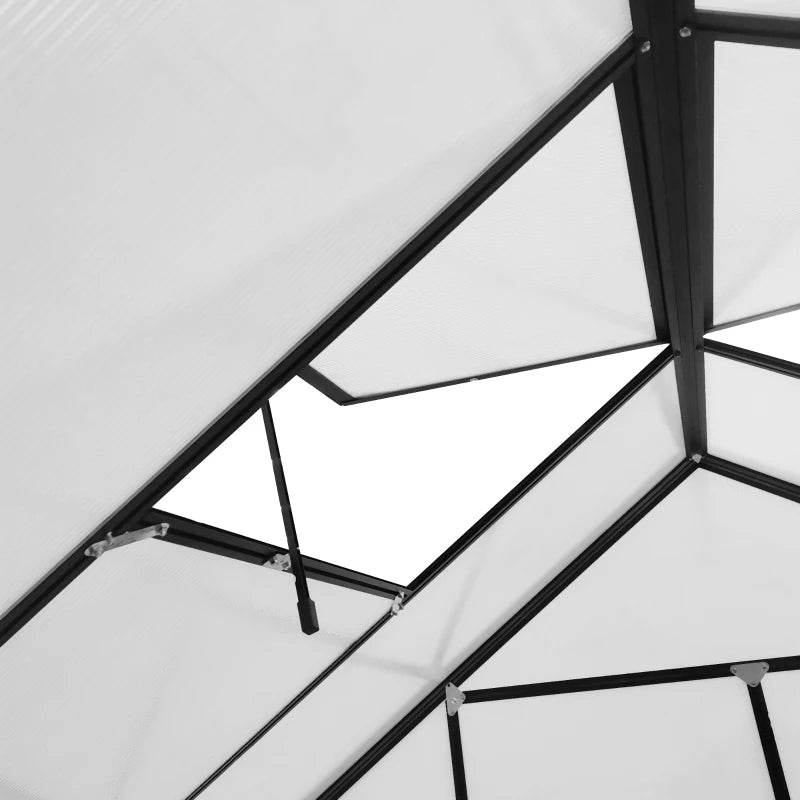 Aluminum Greenhouse Polycarbonate Walk-in Garden Greenhouse Kit With Adjustable Roof Vent,Multiple Packages Shipped. Please Pay Attention To The Dimensions And Weight In The Details.