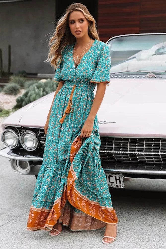 Bohemian V-neck dress