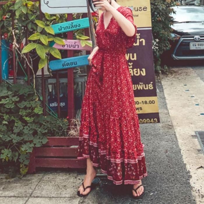 Bohemian V-neck dress