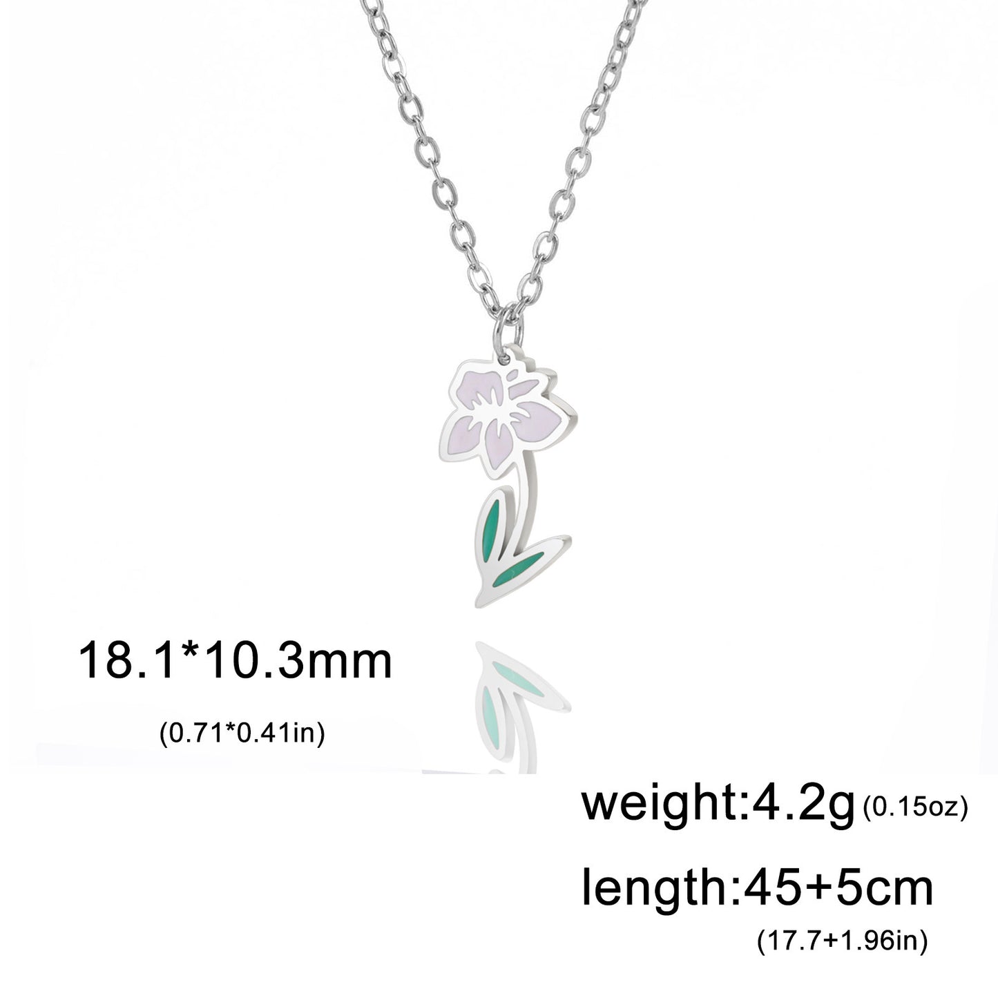 Flower Pendant Stainless Steel Necklace