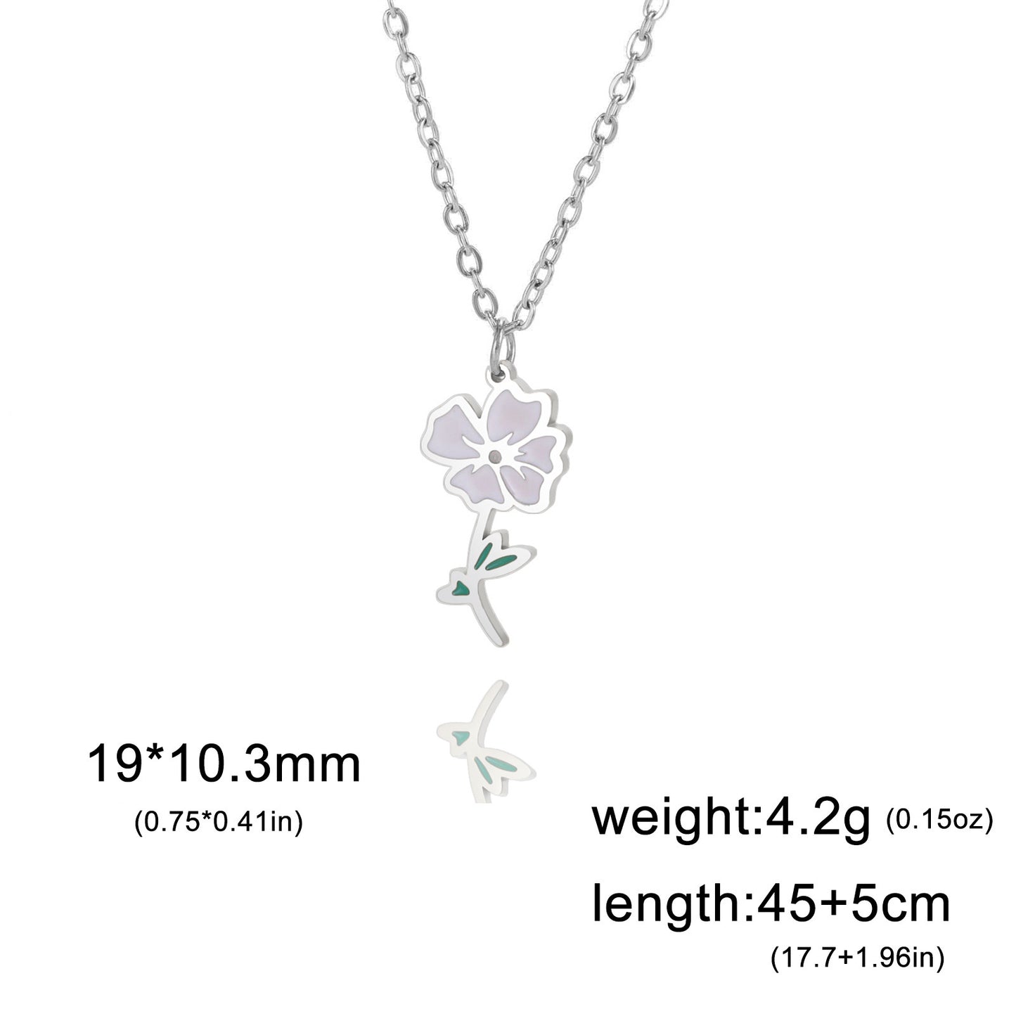 Flower Pendant Stainless Steel Necklace