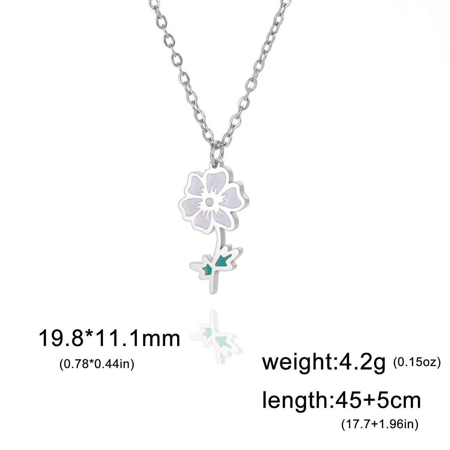 Flower Pendant Stainless Steel Necklace