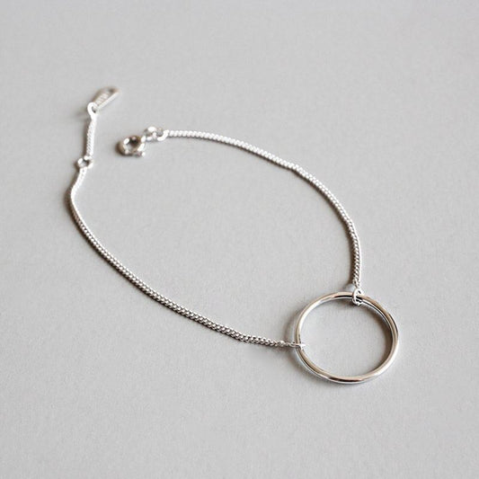 925 Sterling Silver Geometric Circle Bracelet