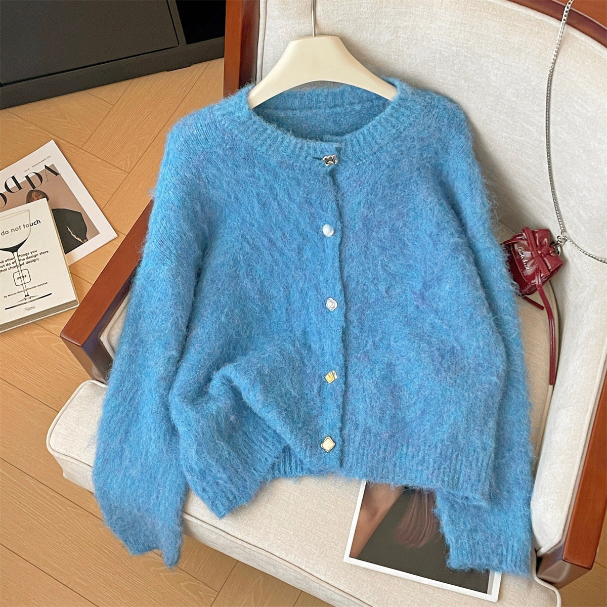 Soft And Comfortable Loose Mohair Cardigan Women