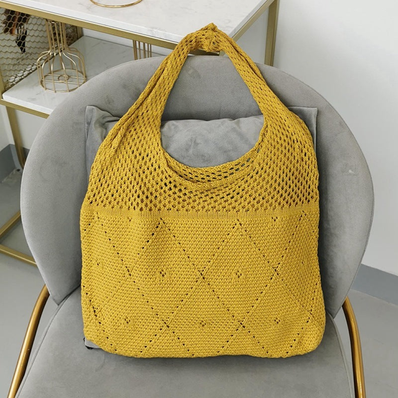 Knitted Hollow Woolen Yarn Bag Vest Bag Handbag Shoulder