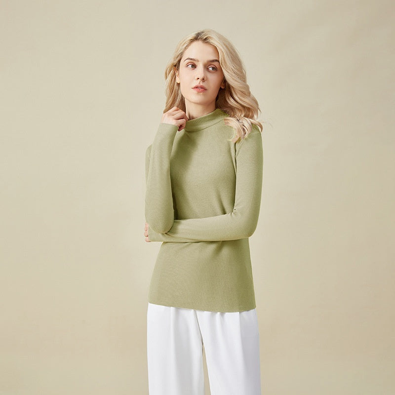 Hyaluronic Acid Half Collar Top Heating Inner Long-sleeved