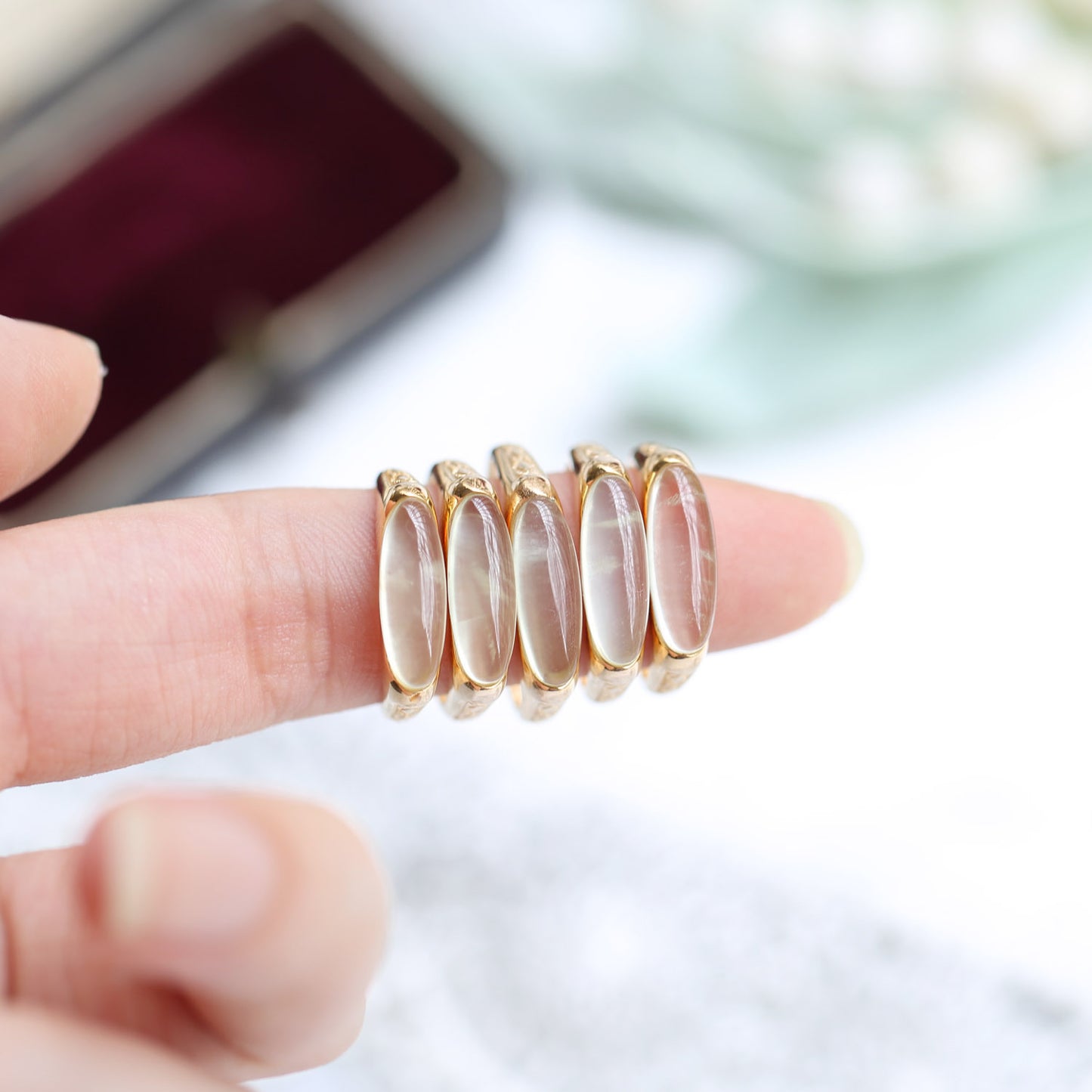 Champagne Bubble Oval 925 Silver Ring