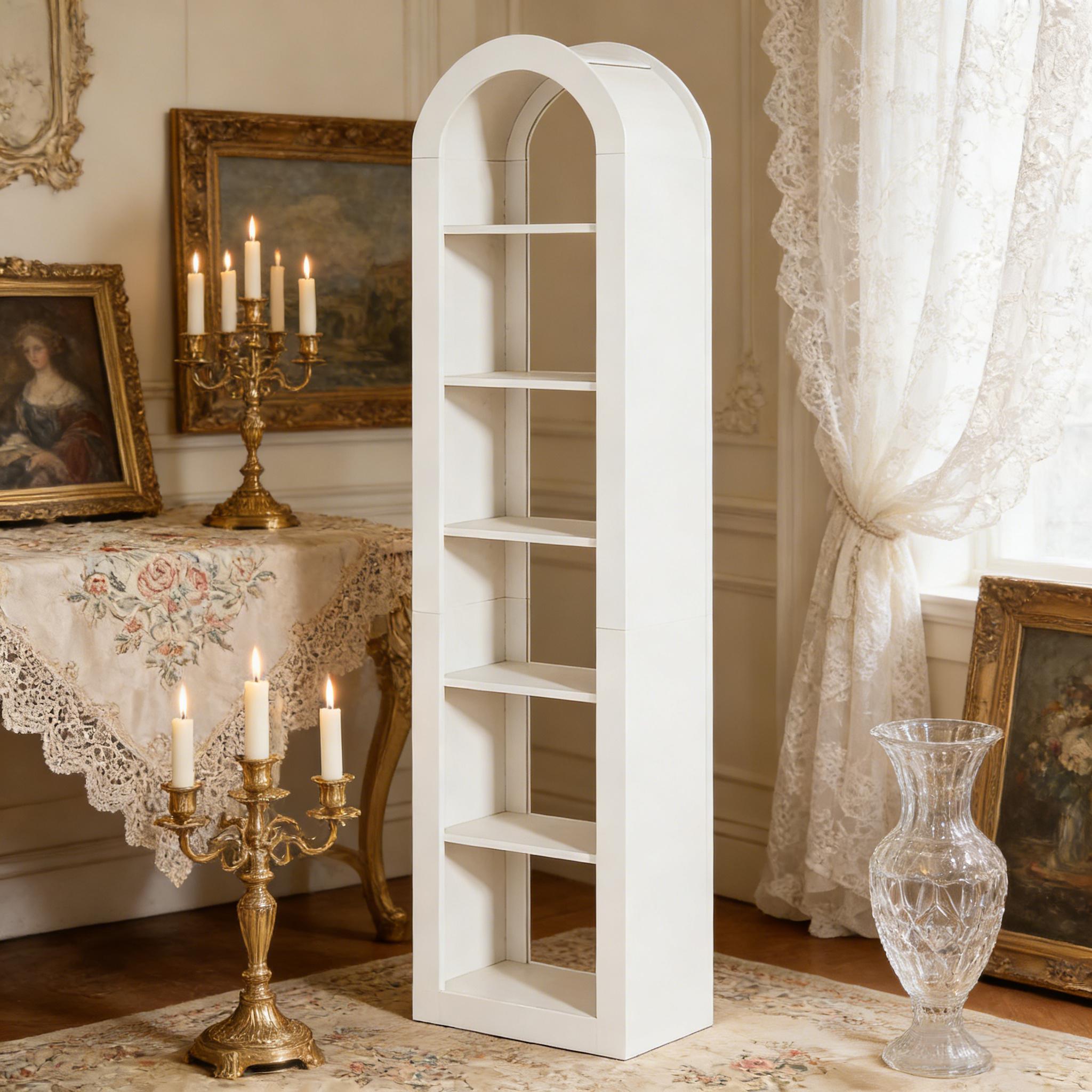 Open Display Shelf,Arched Bookshelf,Bookcase