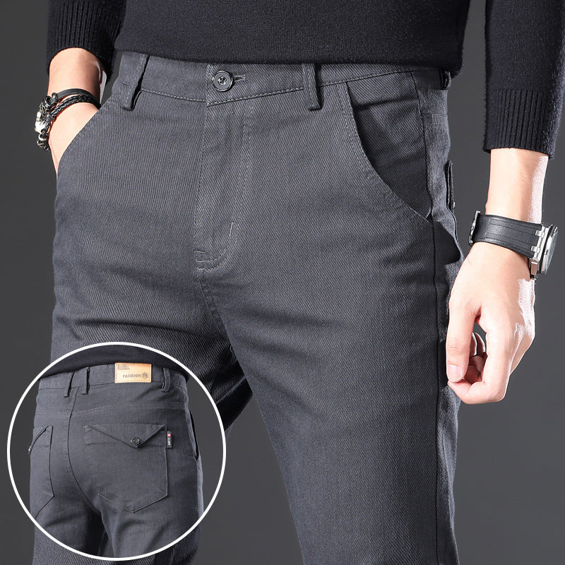 Casual Pants Men's Fall Winter Stretch Slim Fit Pants