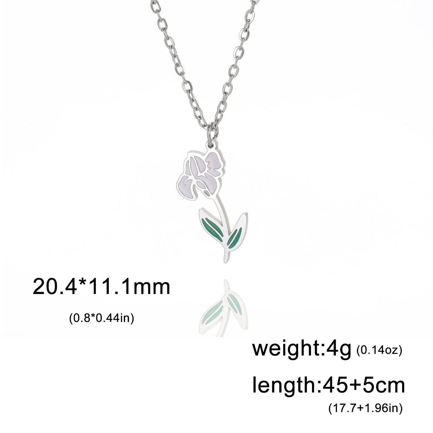 Flower Pendant Stainless Steel Necklace