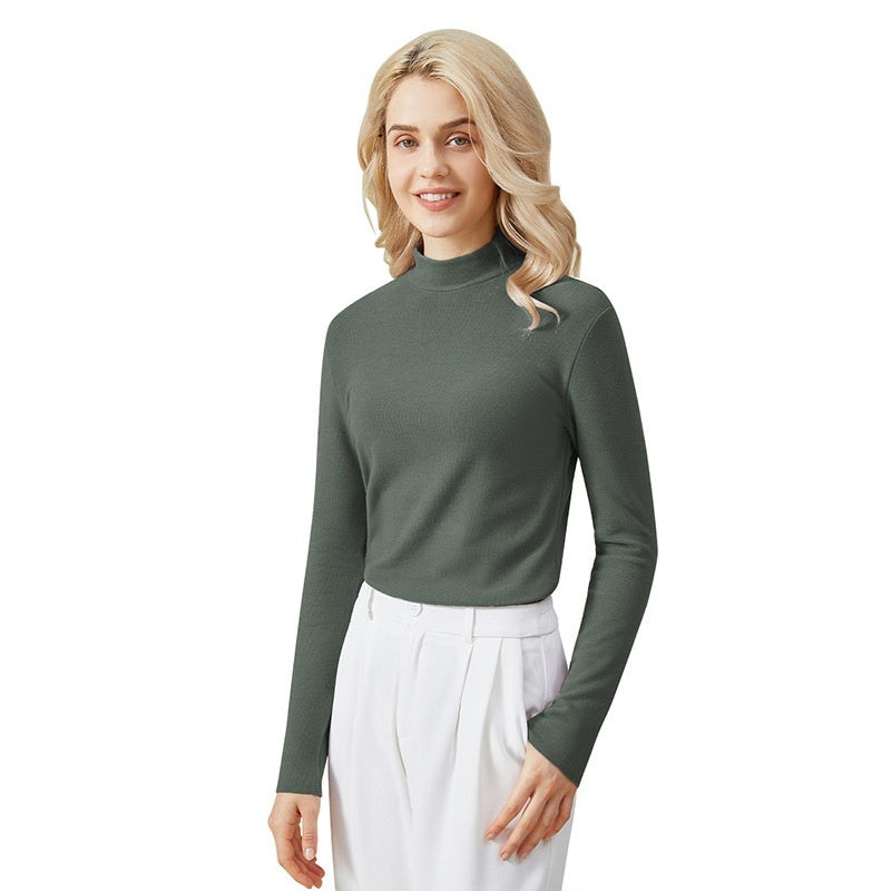 Hyaluronic Acid Half Collar Top Heating Inner Long-sleeved