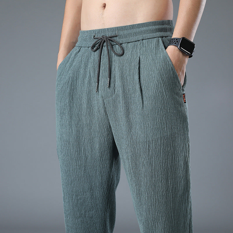 Ice Silk Trend Loose Cotton And Linen Casual Pants