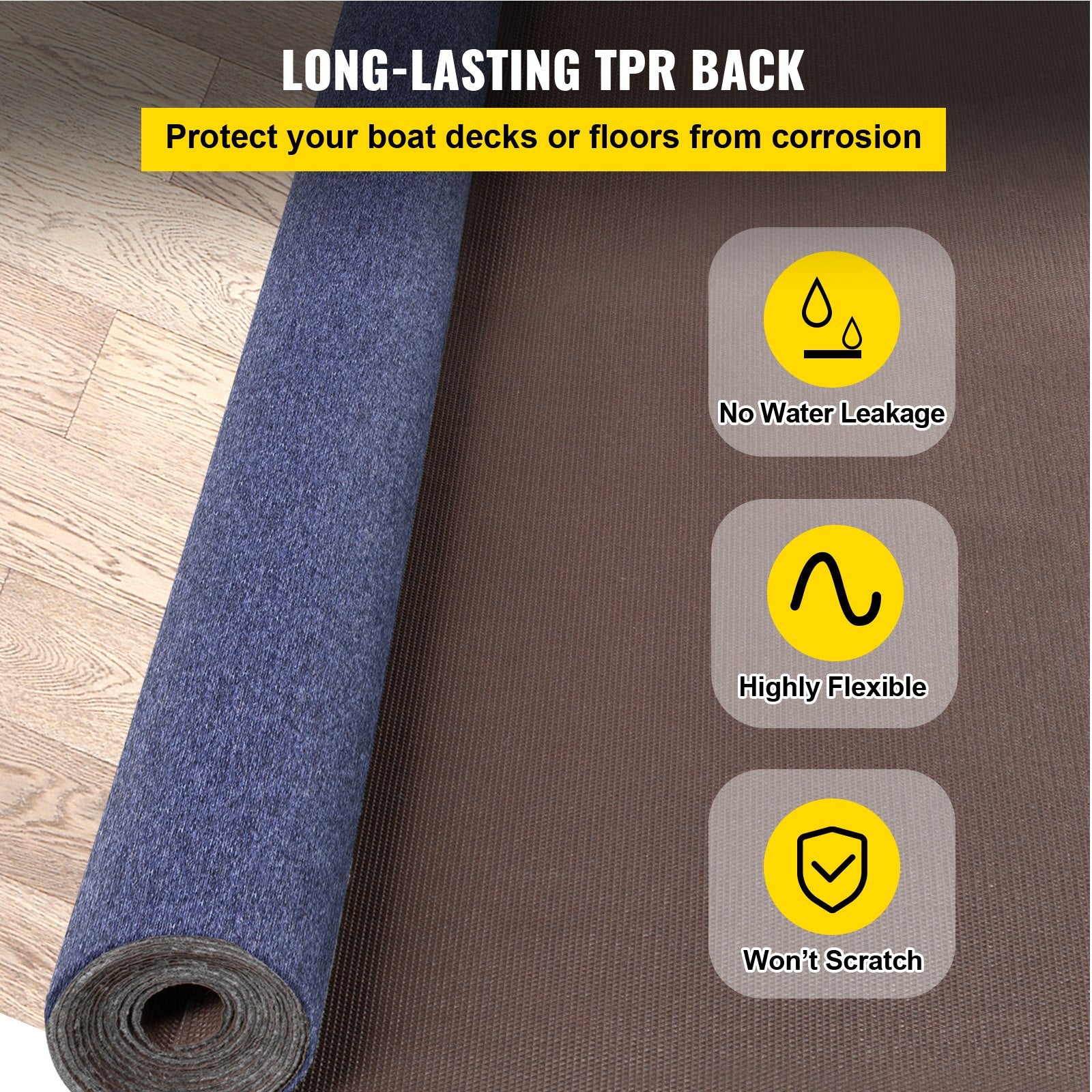 Deep Blue Marine Carpet 6 Ft X 13.1 Ft Marine Carpeting Marine Grade Carpet For Boats With Waterproof Back Outdoor Rug For Patio Porch Deck Garage Outdoor Area Rug Runner Non-Slide Porch Rug