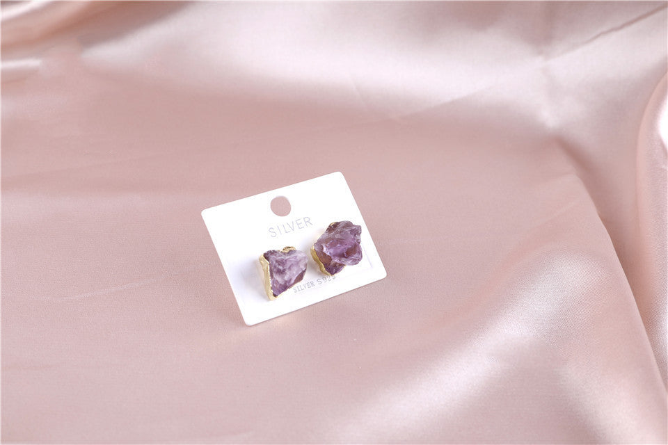 Natural Earrings Light Luxury Delicate Amethyst