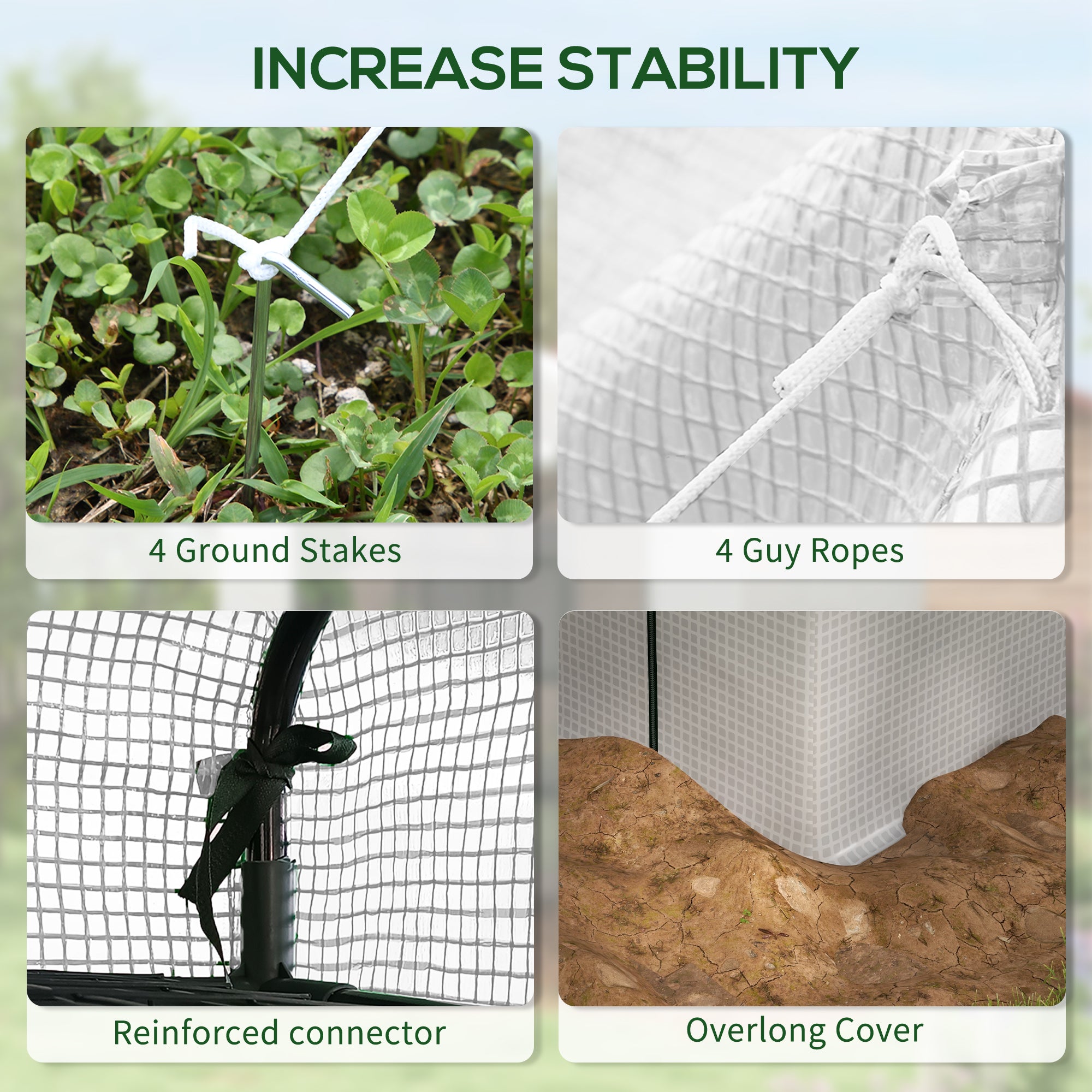 8' x 6' x 7' Portable Walk in Greenhouse with Mesh, Door, Windows, 18 Shelf, Trellis, Plant Labels, White