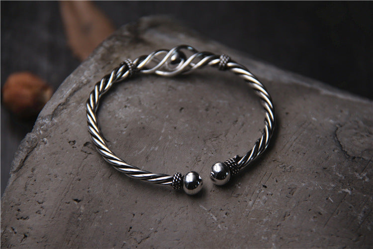 Handmade Silver Bracelet Female Sterling Silver Made Old Retro