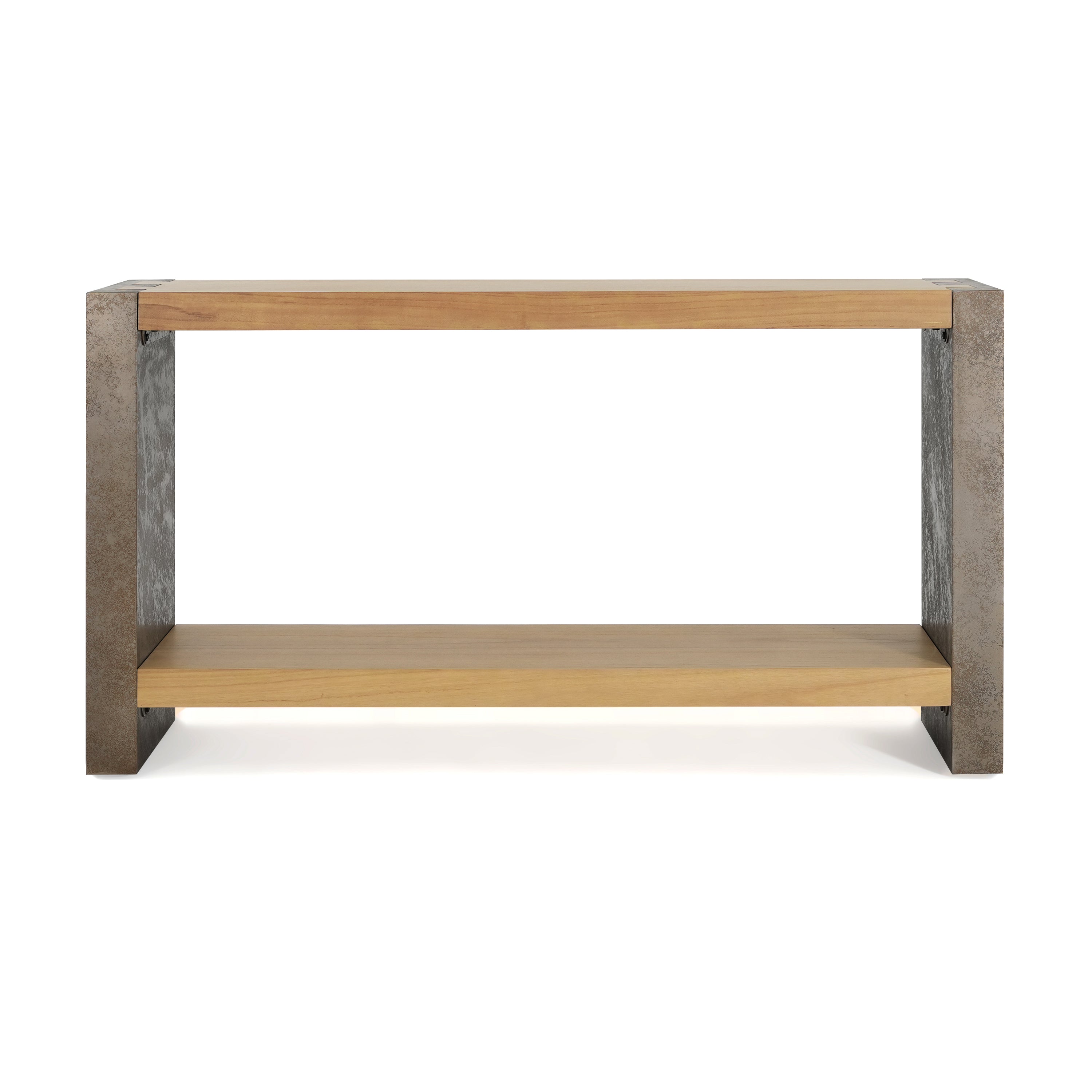 Mirod Vintage Industrial Console Table With Dovetail Joinery And Distressed Wood Veneer Finish