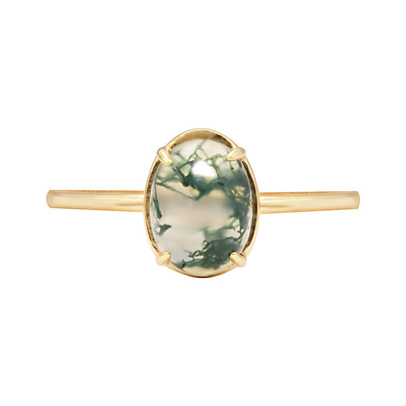 Women's Natural Aquatic Agate Ring