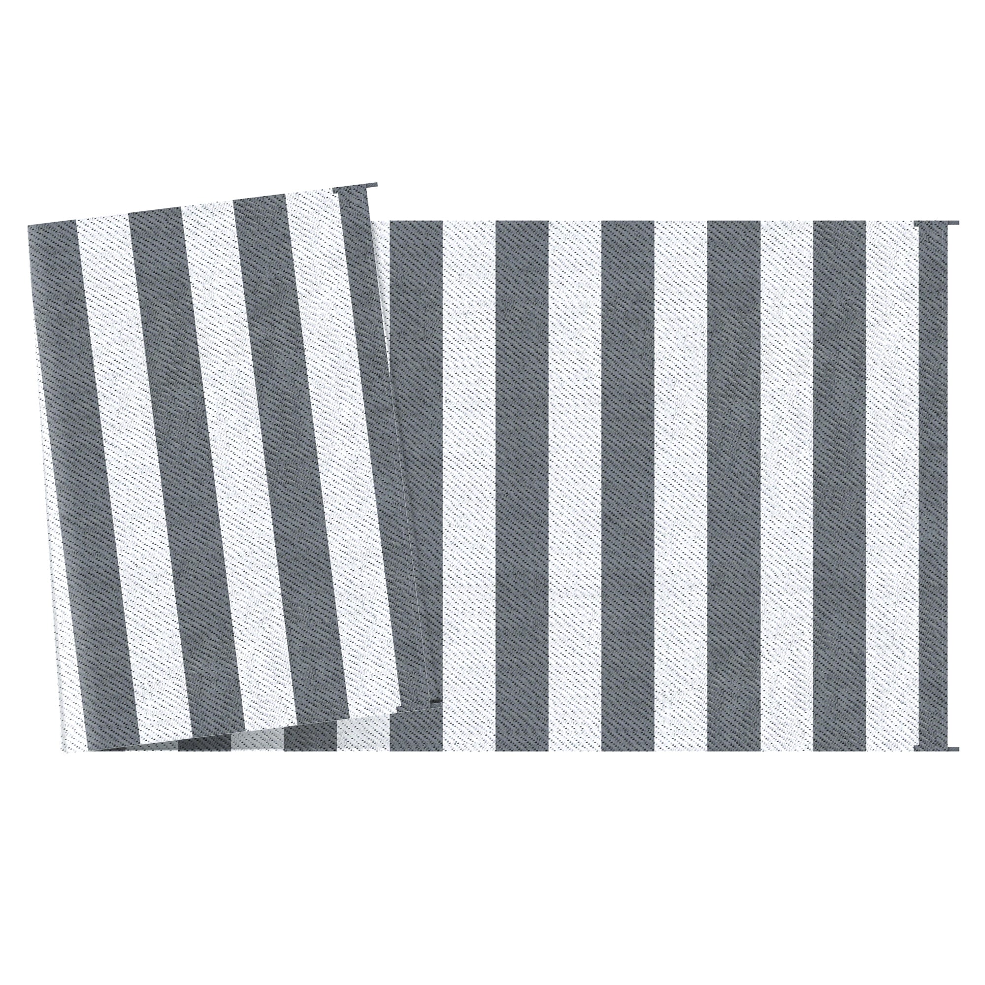 Reversible Outdoor Rug, 9' x 18' Waterproof Plastic Straw Floor Mat, Portable RV Camping Carpet, Large Floor Mat for Backyard, Deck, Picnic, Beach, Gray & White Striped