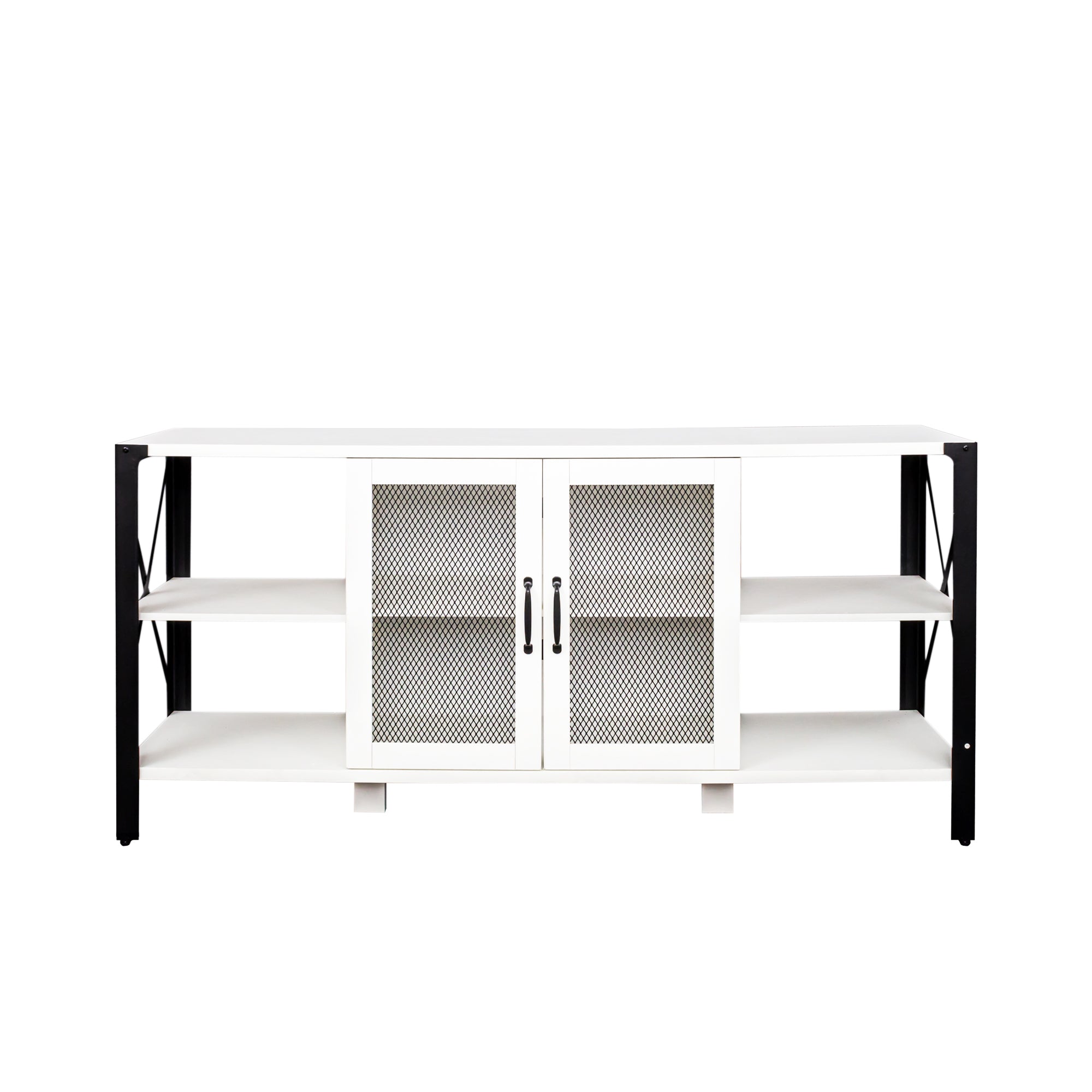 TV Stands For Living Room, Industrial TV Stand For Bedroom Furniture, Farmhouse TV Stand 80 Inch Television Stand , Modern Horizontal Wood And Metal Open Bookshelf