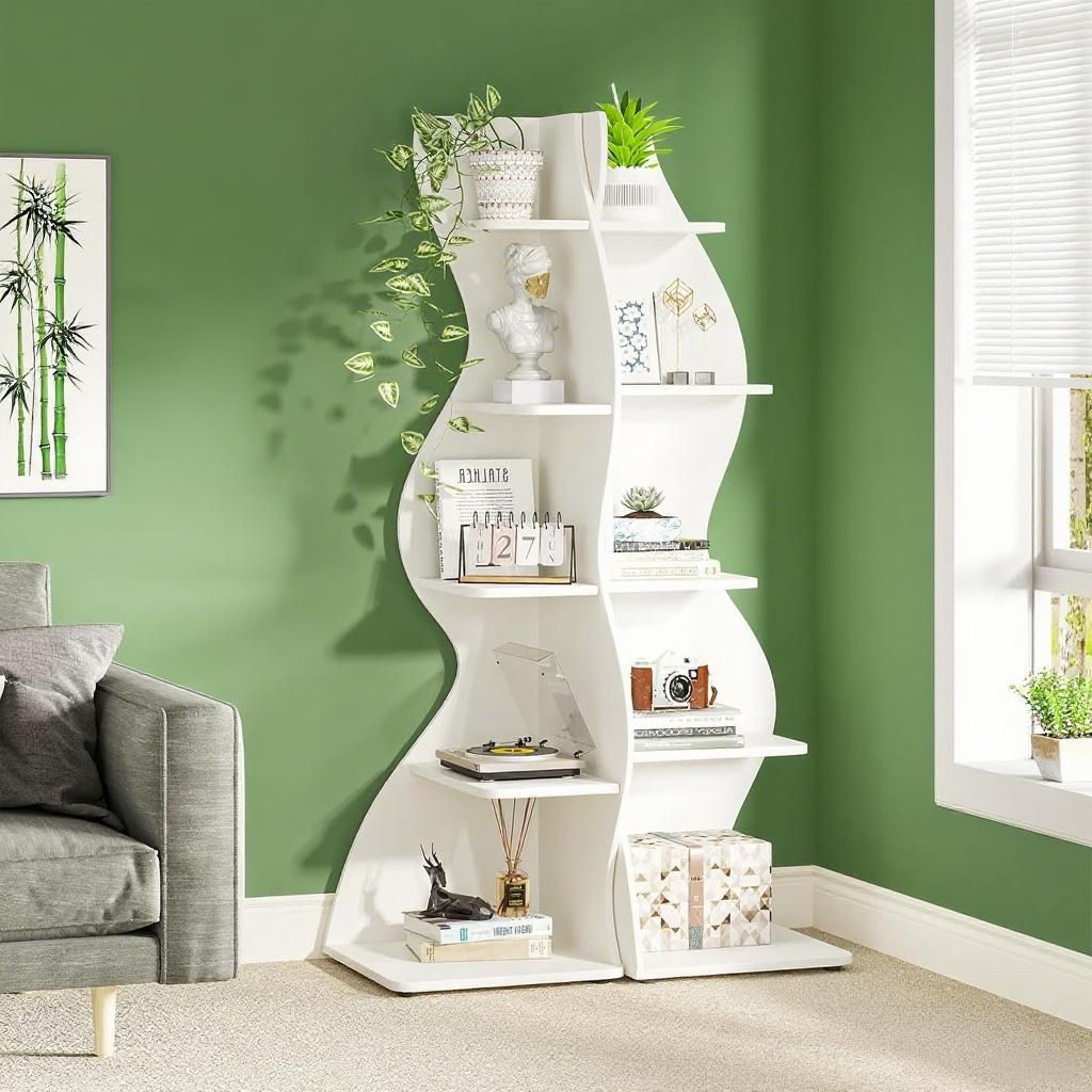 Bookshelf,Wall Corner Bookshelf